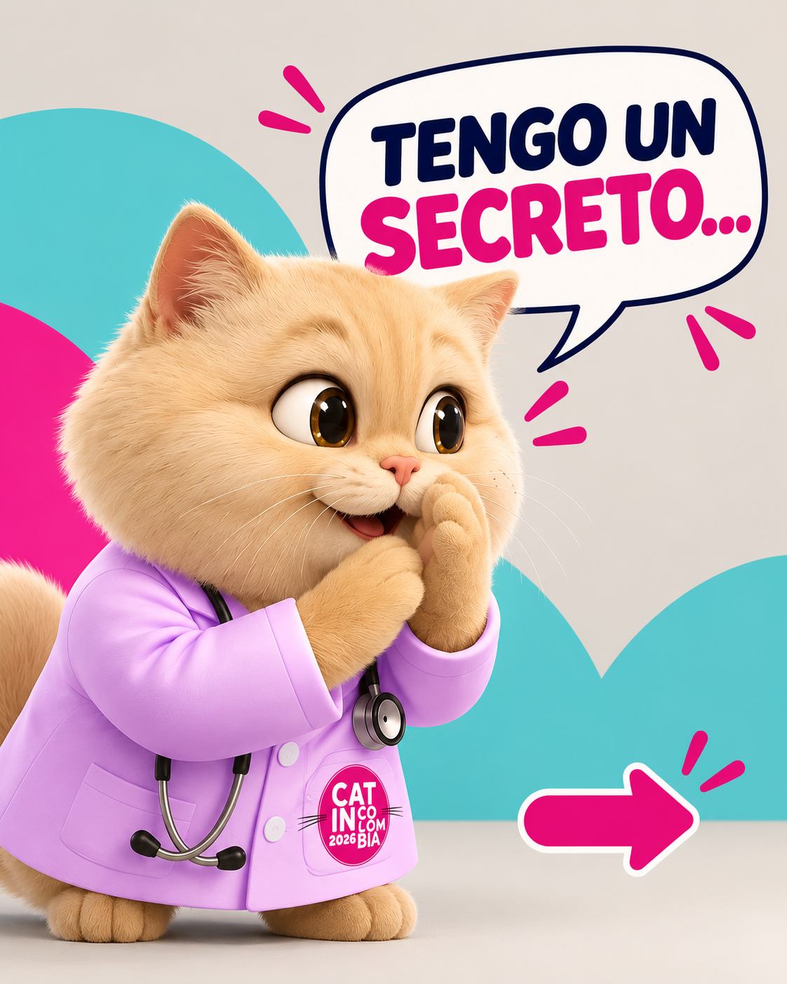 Gato con bata: Tengo un secreto